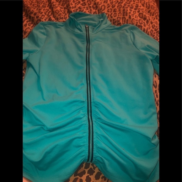 Calvin Klein size XL teal green climate control light weight zip front - Picture 4 of 9